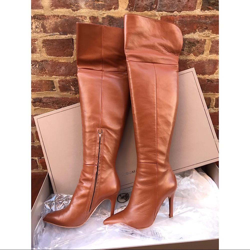 BCBGMAXAZRIA Cognac Knee High Leather Boots - SOLD - Picture 4 of 10